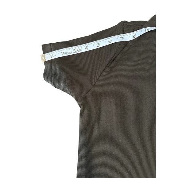 Skims Black Ribbed Loungewear Button Front Soft Lounge Sleep Shirt Size Small - Picture 12 of 13